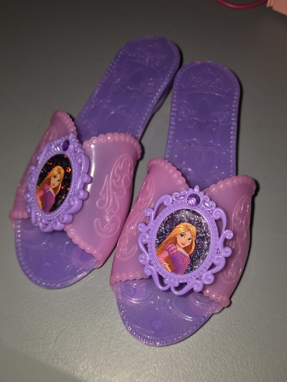 Kids Purple & Pink Princess Slide Sandals